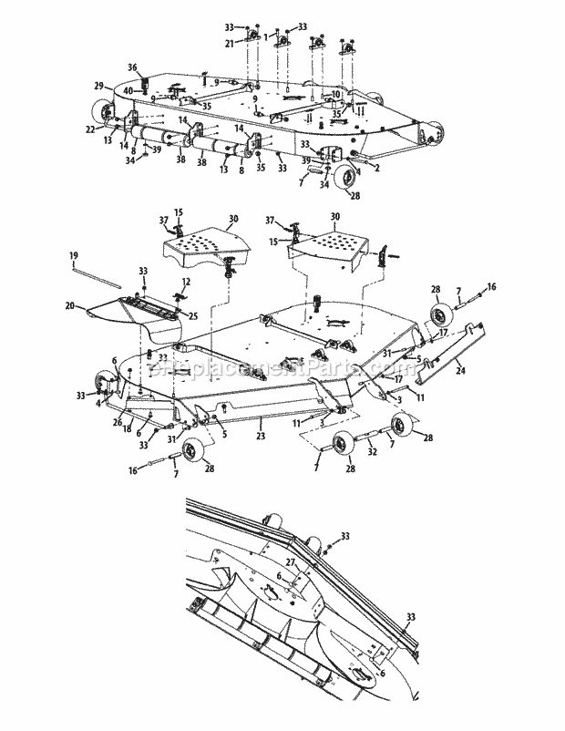 Deck Mower 72-Inch Diagram and Parts List for S7237-KW 53CI8DU8050-37HP Cub Cadet Lawn Tractor